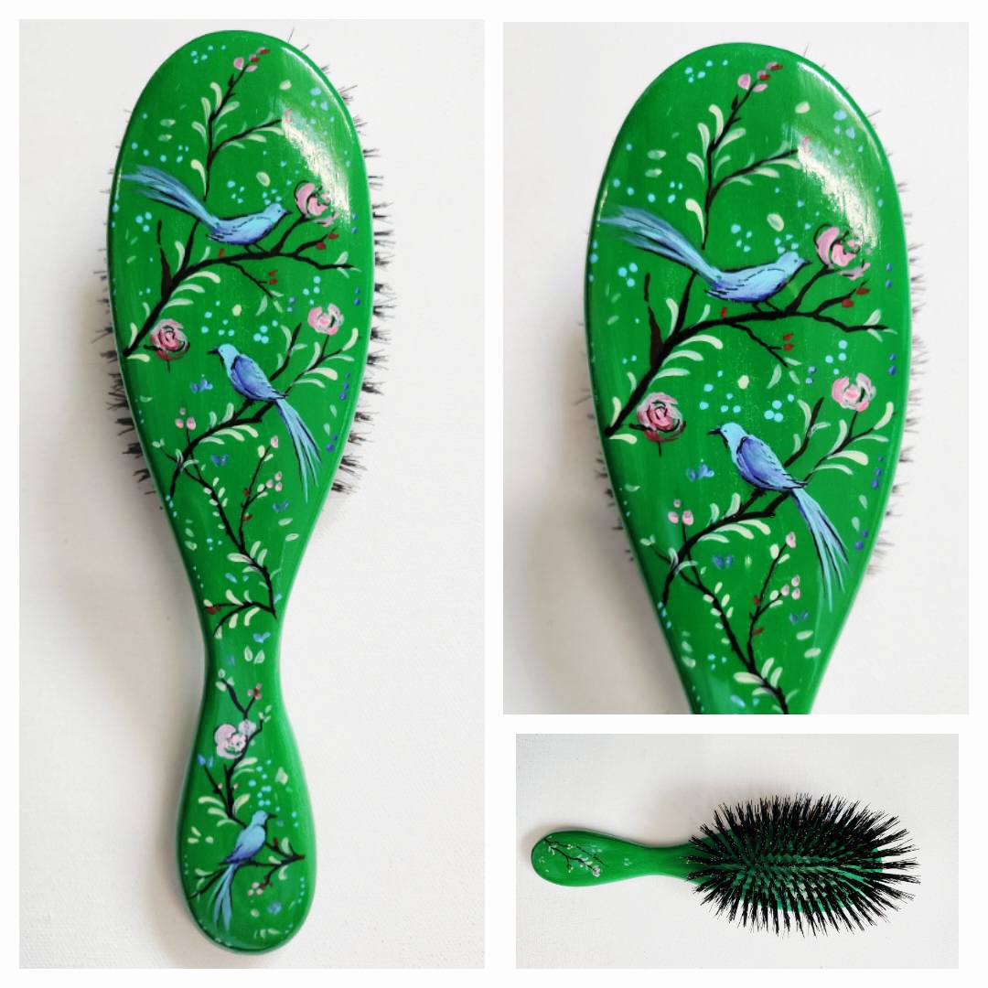 Szczotka do włosów duża Rajskie ptaszki