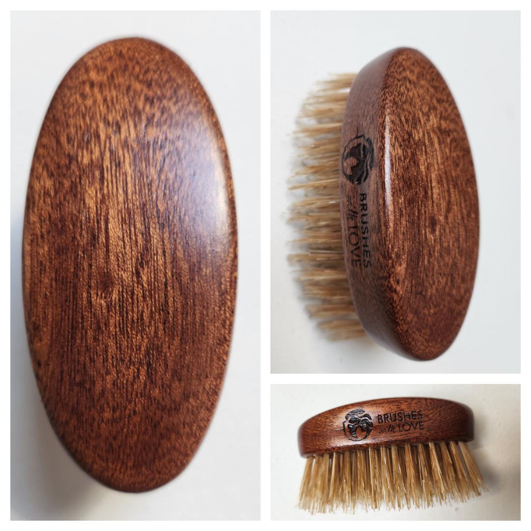 kartacz do brody mały w oprawie z mahoniu