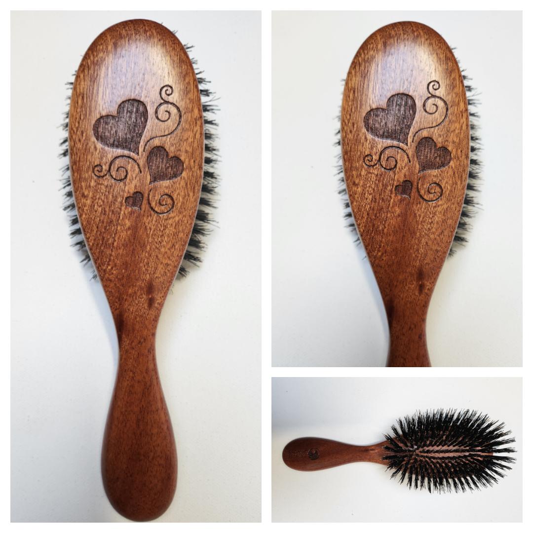 Szczotka do włosów duża Serca