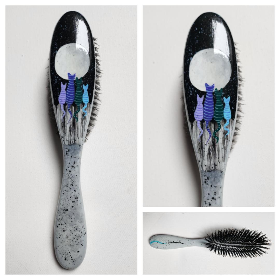 Szczotka do włosów średnia Koci świat