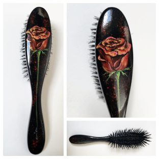 Szczotka do włosów średnia Róża