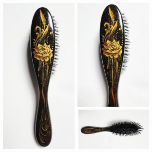 Szczotka do włosów średnia Złota róża