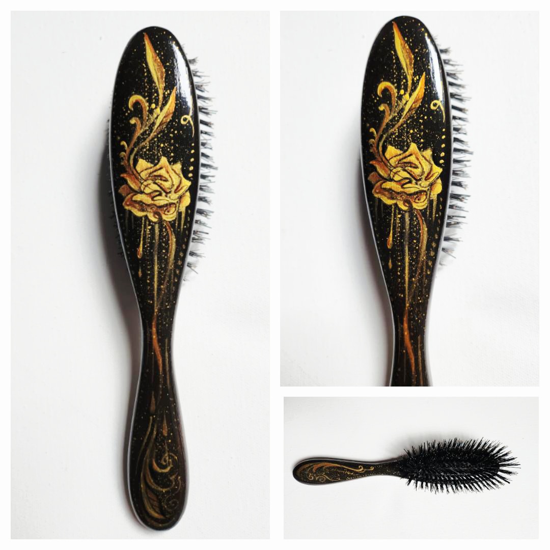 Szczotka do włosów średnia Złota róża