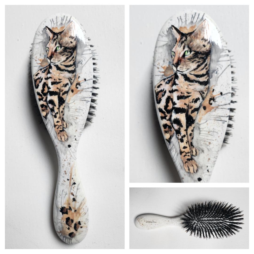 Szczotka do włosów duża Kot bengalski