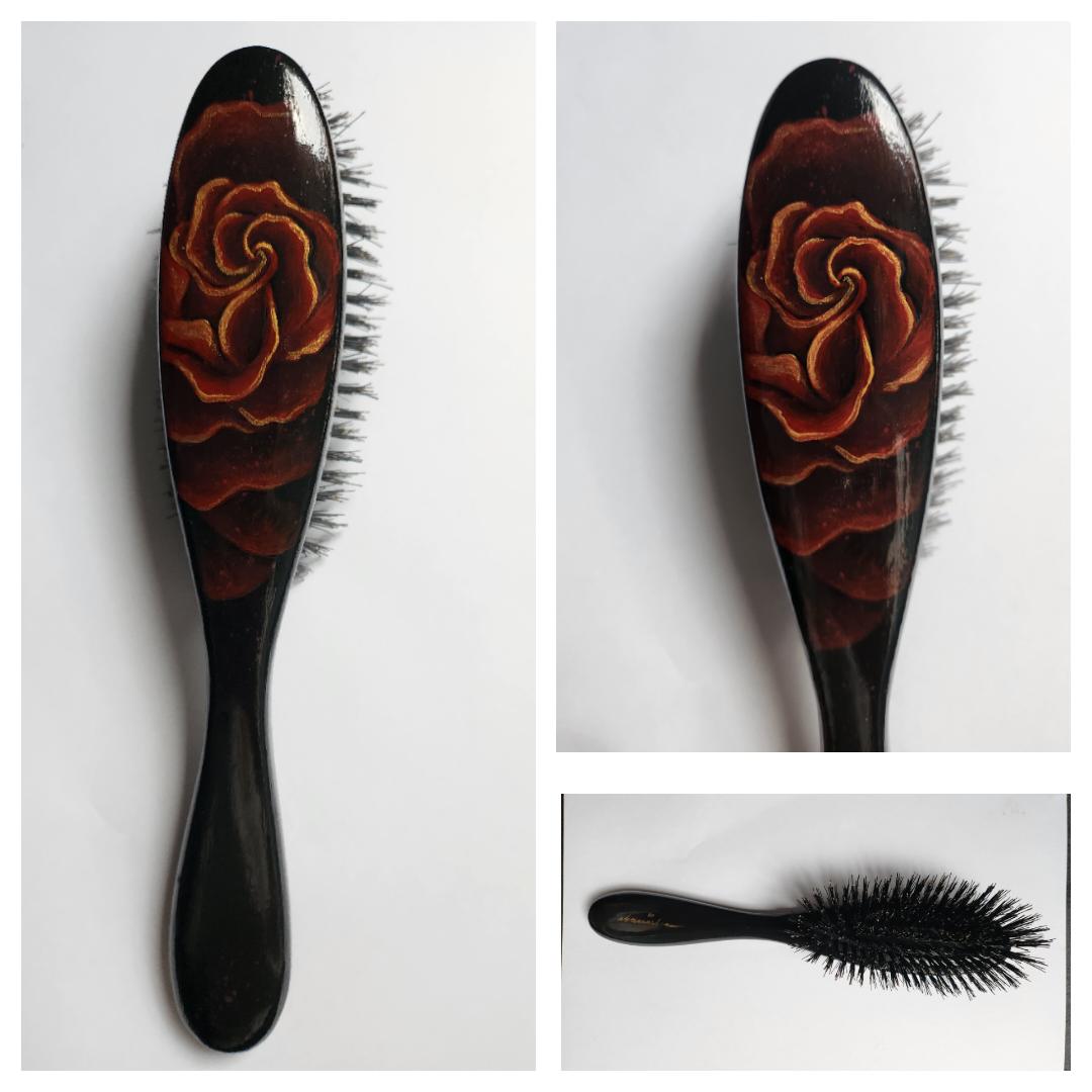 Szczotka do włosów średnia Róża